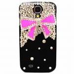 Samsung I9500 Galaxy S4 Case, Crystal Black Samsung I9500 Galaxy S4 Case,Bling Crystal Dark Pink Bow Samsung I9500 Galaxy S4 Case