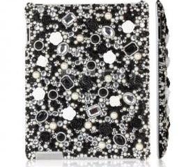 IPad 2 Case, IPad 3 Case,IPad 4 Case,Bling Crystal Black White Flower IPad 2 3 4 Case, Bling Crystal IPad 3 Case,Bling Crystal ipad 4 Case BF