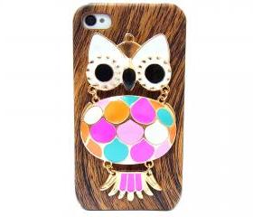iphone 4 case, iphone 4G Case, iphone 4s case, Wood Pattern Plastic iphone 4 case, Owl iphone 4 Case, Owl iphone 4G Case BB A1