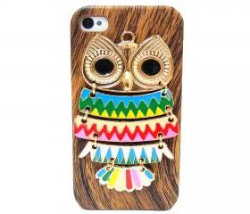 iphone 4 case, iphone 4G Case, iphone 4s case, Wood Pattern Plastic iphone 4 case, Owl iphone 4 Case, Owl iphone 4G Case BB A2