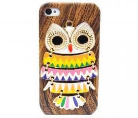 iphone 4 case, iphone 4G Case, iphone 4s case, Wood Pattern Plastic iphone 4 case, Owl iphone 4 Case, Owl iphone 4G Case BB A3