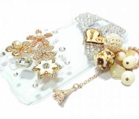 Samsung i9500 Galaxy S4 case,Crystal Flower Samsung i9500 Galaxy S4 Case, Love Heart Pearl Samsung i9500 Galaxy S4 Case I Love U Charm