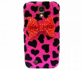 Samsung i9500 Galaxy S4 case,Bling Velvet Black Heart Pink Samsung i9500 Galaxy S4 Case,Bling Crystal Red Bow Samsung i9500 Galaxy S4 Case