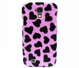 Samsung i9500 Galaxy S4 case,Bling Velvet Black Heart Silver Samsung i9500 Galaxy S4 Case,Bling Samsung i9500 Galaxy S4 Case, unique Samsung i9500 Galaxy S4 Case 