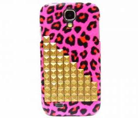 Samsung i9500 Galaxy S4 case,Bronze Metal Samsung i9500 Galaxy S4 Case,Samsung Galaxy i9500 S4 Case,Leopard Pink Samsung Galaxy S4 Case BL8P