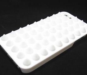 Studded iphone 5 case, iphone 5G case, Spike iphone 5 Punk case, iphone 5G White Stud Case, White iphone 5 Case, Plastic iphone 5G Case 