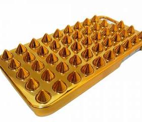 Studded iphone 5 case, iphone 5G case, Spike iphone 5 Punk case, iphone 5G Gold Stud Case, Gold iphone 5 Case, Plastic iphone 5G Case 