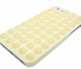 Studded iphone 5 case, iphone 5G case, Spike iphone 5 Punk case, iphone 5G Beige Stud Case, Beige iphone 5 Case, Plastic iphone 5G Case 