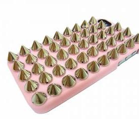 Studded iphone 4 case,iphone 4G case,SIlver Spike iphone 4 case,iphone 4S case,Pink iphone 4 Case,Pink iphone 4 case,unique iphone 4G case