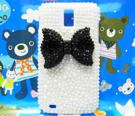 Bling Pearl Black Bow T989 Hercules Galaxy S2 SII T-Mobile case, Samsung T989 Hercules Galaxy S2 SII T-Mobile case, Crystal Black Bow Samsung T989 Hercules Galaxy S2 SII T-Mobile case A1