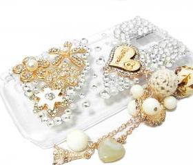 Bling Crystal Gold Flower Samsung T989 Hercules Galaxy S2 SII T-Mobile Case Cover Charm I Love You, Samsung Galaxy S2 T989 Clear Case T-Mobile, Samsung T989 Hercules Galaxy S2 SII T-Mobile Case