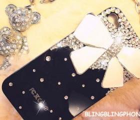 iPhone 5 case,iphone 5 case cover,iphone 5G case,bling iphone 5 case,crystal iphone 5 case, White Bow iphone 5 case, Black iphone 5 case cover, Unique iphone 5G case
