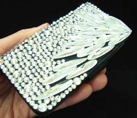 Bling Crystal Silver Leather iphone 4 4G 4S Case Cover, Black iphone 4G 4S Leather Case,Crystal iphone 4 4G Leather Case Cover, Shine Crystal iphone 4 4G Case 
